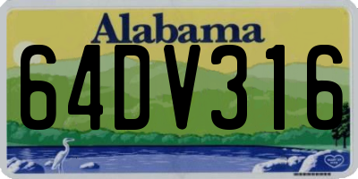 AL license plate 64DV316