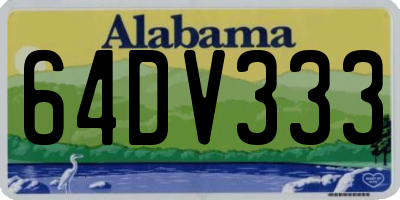 AL license plate 64DV333