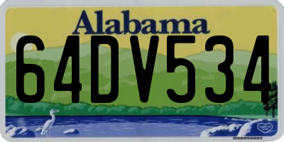 AL license plate 64DV534