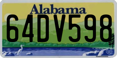 AL license plate 64DV598
