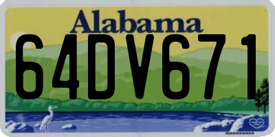 AL license plate 64DV671
