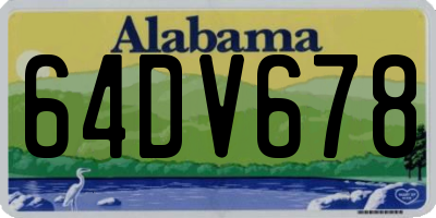 AL license plate 64DV678