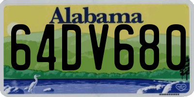 AL license plate 64DV680