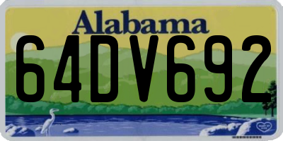 AL license plate 64DV692