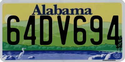 AL license plate 64DV694