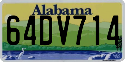 AL license plate 64DV714