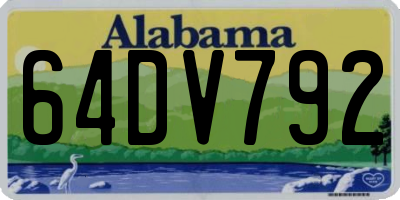 AL license plate 64DV792