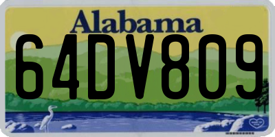 AL license plate 64DV809