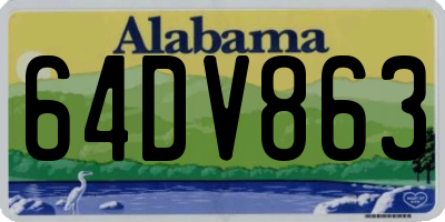 AL license plate 64DV863