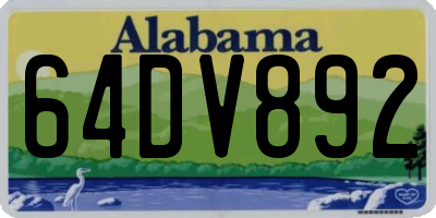 AL license plate 64DV892