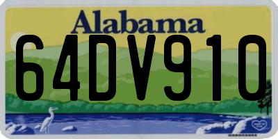 AL license plate 64DV910