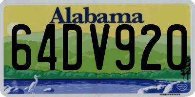 AL license plate 64DV920