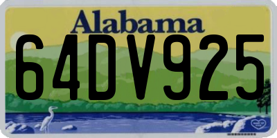 AL license plate 64DV925