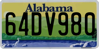 AL license plate 64DV980