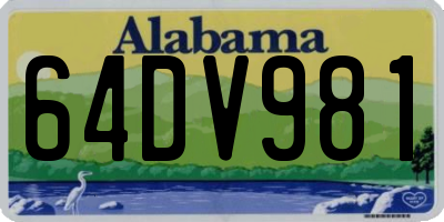 AL license plate 64DV981