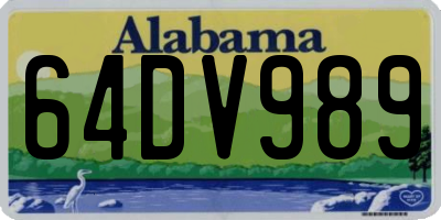 AL license plate 64DV989