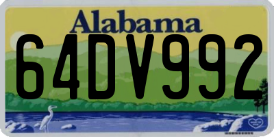 AL license plate 64DV992