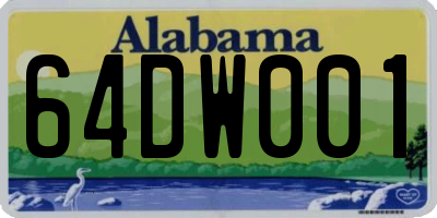 AL license plate 64DW001