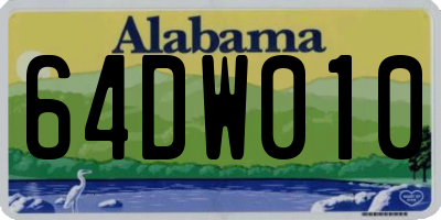 AL license plate 64DW010