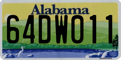 AL license plate 64DW011