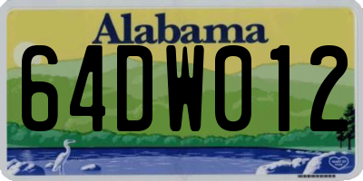 AL license plate 64DW012