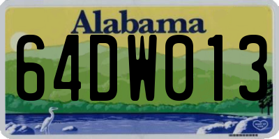 AL license plate 64DW013