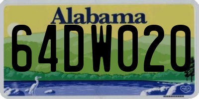 AL license plate 64DW020