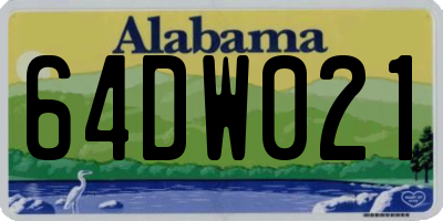 AL license plate 64DW021