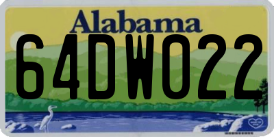 AL license plate 64DW022