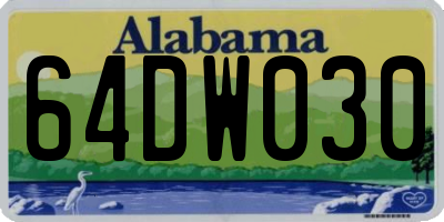 AL license plate 64DW030