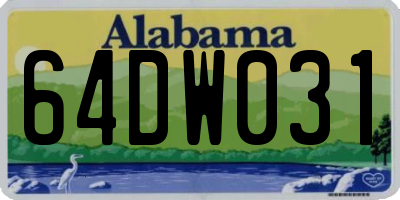 AL license plate 64DW031