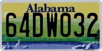 AL license plate 64DW032