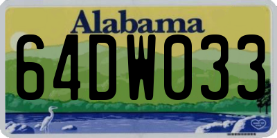 AL license plate 64DW033