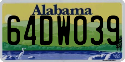 AL license plate 64DW039