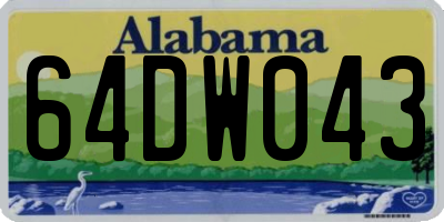 AL license plate 64DW043