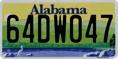 AL license plate 64DW047