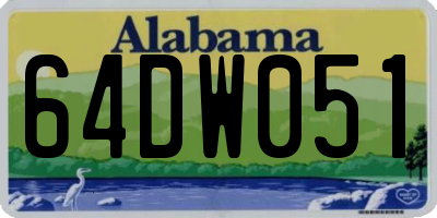 AL license plate 64DW051