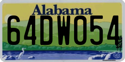 AL license plate 64DW054
