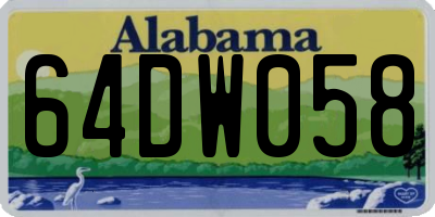 AL license plate 64DW058