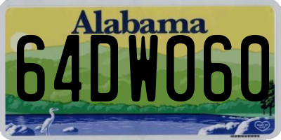 AL license plate 64DW060