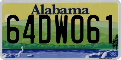 AL license plate 64DW061