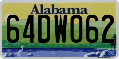 AL license plate 64DW062