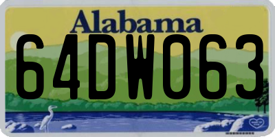 AL license plate 64DW063