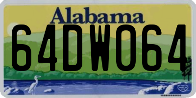 AL license plate 64DW064