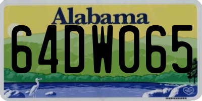AL license plate 64DW065