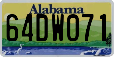 AL license plate 64DW071