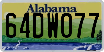 AL license plate 64DW077