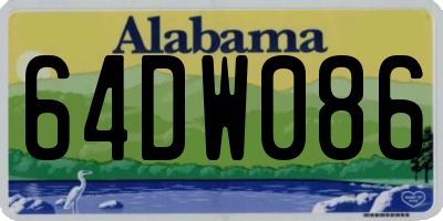 AL license plate 64DW086