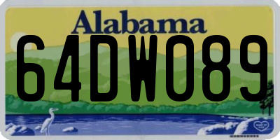 AL license plate 64DW089