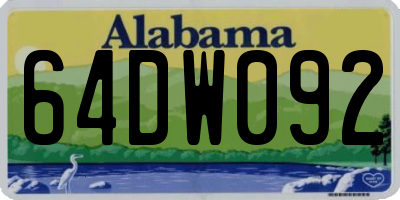 AL license plate 64DW092